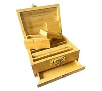 The Dark Diamond Roll Box Premium Smoking Accessories Storage Handcrafted Bamboo Wooden Stash Rolling Box Upgraded (Small - 20X15X10CM)