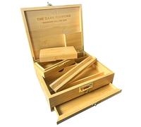 The Dark Diamond Roll Box Premium Smoking Accessories Storage Handcrafted Bamboo Wooden Stash Rolling Box Upgraded (Large - 30X25X10CM)