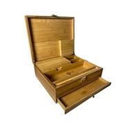 The Dark Diamond Royal Roll Box Premium Smoking Accessories Storage Handcrafted Bamboo Wooden Stash Rolling Box (Large - 30X25X10CM)