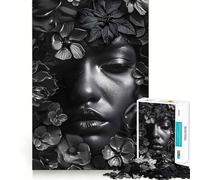 The Dark Flower Jigsaw Puzzles 1000 Pieces for Adults Memory Boost Warm Time Image Assembly Fine Art Piece (50x75cm)