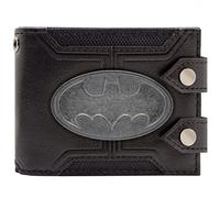 The Dark Knight Batman Suit Steel Badge Double Buttoned Black ID and Card Bi-Fold Wallet