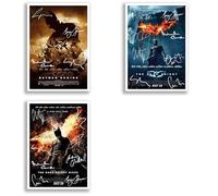 The Dark Knight Batman Trilogy All Movie Film Posters Cast Signed A4 Poster Photo Print Framed Autograph Gift Christian Bale Heath Ledger (Trilogy A4 poster Only)