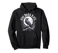The Dark Life Gothic Raven Retro Design Pullover Hoodie