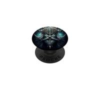 The dark mystical viking with armor PopSockets Adhesive PopGrip