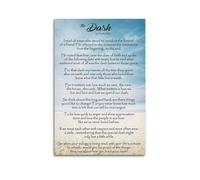 The Dash Poetry By Linda EllisCanvas Wall Art, Aesthetic Poster Print for Bedroom & Home Decor, Modern Painting12x18inch(30x45cm)