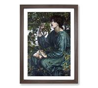 The Day Dream by Dante Gabriel Rossetti Framed Print | A2 Walnut Framed Wall Art | Ready to Hang | Modern Nature Picture | Living Room Bedroom Lounge Office