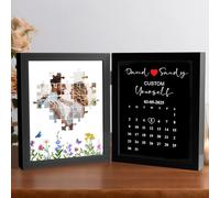 The Day I Found My Missing Piece Box Personalised Photo Puzzle Frame Custom Photo Frame Plaque Customised Couple Anniversary Calendar Anniversary Christmas Wedding Engagement Gift (Style 1)