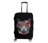 The Day of Dead Skull Cats Funny Luggage Cover Washable Suitcase Protector Travel Baggage Covers