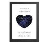 The Day You Became My Mummy Star Map Print - Mother's Day Gift - First Mother's Day Gift for Mum, Mother - From Newborn Daughter Or From Newborn Son