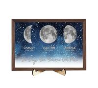 THE DAY YOU BECAME OUR Mom Personalized Moon Phase Art Frame Plaque,Custom Real Moon Phase Picture Sign with Name Date,Mothers Day Birthday Gifts for Mom Grandma Home Decor