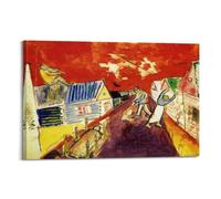 The Dead Man by Marc Chagall Painting Art Poster Wall Art Canvas Living Room Bedroom Decor Artworks 08x12inch(20x30cm)