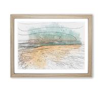 The Dead Sea In Israel In Abstract Modern Art Framed Print | A2 Oak Framed Wall Art | Ready to Hang | Abstract Nautical Picture | Living Room Bedroom Lounge Office