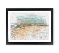 The Dead Sea In Israel In Abstract Modern Art Framed Print | A4 Black Framed Wall Art | Ready to Hang | Abstract Nautical Picture | Living Room Bedroom Lounge Office