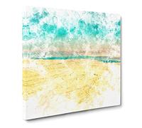 The Dead Sea in Israel Watercolour Canvas Print | Gallery Wrapped 30mm Frame Wall Art | 20x20 inches | Ready to Hang | Modern Seascape Picture | Living Room Bedroom Lounge Office