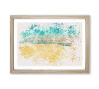 The Dead Sea in Israel Watercolour Framed Print | A2 Oak Framed Wall Art | Ready to Hang | Modern Nautical Picture | Living Room Bedroom Lounge Office