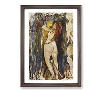 The Death and The Young Girl by Edvard Munch Framed Print | A2 Walnut Framed Wall Art | Ready to Hang | Modern Nature Picture | Living Room Bedroom Lounge Office