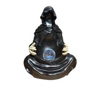 The Death God'S Crystal Ball,LED Light Grim Reaper Water Globe Halloween Decor,Gothic Figurine with Light-Up Sphere,Suspended Crystal Ball Design,for Halloween Decoration and (Size:Small crystal ball)