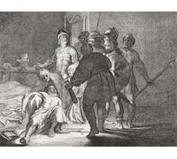The Death of Cato the Younger. Marcus Porcius Cato 95 BC - 46 BC. Roman Republican senator who committed suicide after setbacks in Caesar's Civil War. After an 18th century print. Poster Print by Ken