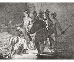 The Death of Cato the Younger. Marcus Porcius Cato 95 BC - 46 BC. Roman Republican senator who committed suicide after setbacks in Caesar's Civil War. After an 18th century print. Poster Print by Ken