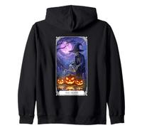 The Death Tarot Card Halloween Skeleton Zip Hoodie