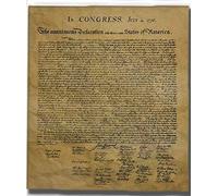 The Declaration of Independence, Authentic FULL SIZE Replica Printed on Antiqued Genuine Parchment. 23 x 29