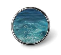 The Deep Blue Sea Badges Circle with Button Design, Personalized Picture Pin Brooches, Round Badge Holders for Decorate Hat Shirt Clothing Bag Accessories