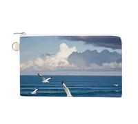 The Deep Blue Sea Coin Purse Coin Pouch with Zipper for Men Women Portable Change Wallet Canvas Coin Bag
