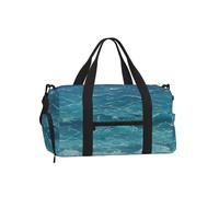 The deep Blue sea Duffel Bag with Shoe Compartment-Sports Gym Weekender for Men Women, Waterproof Travel Tote with Wet Pocket for Dirty Shoes