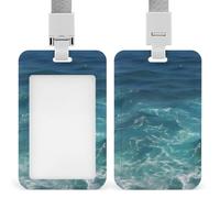The Deep Blue Sea Id Badge Holder,Name Tag Holder with Detachable Lanyard,Waterproof Design Id Card Holder for Office, Workplace