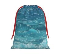 The deep blue sea Print Holiday Drawstring Bag, Treat Pouch Wrap,Reusable Event Favor,Daily Storage Bag M