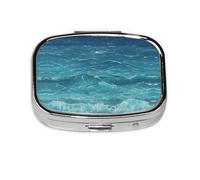 The deep Blue sea Square mini Pill Box, Travel Pill Box, can be Put into Wallet or Pocket to Store a Variety of Small Items