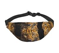 The deep-eyed leopard Boys large waist bag, travel crossbody waist bag, suitable for enjoying sports, running, cycling, travel, fishing