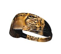 The deep-Eyed Leopard Elastic Sports Headband for Running, Cycling Yoga, Sweat-Absorbing Breathable Head Wrap, Fits Most Men Women