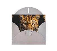 The deep-eyed leopard Print Blank Cards, DIY Greeting Thank You Cards, Invitations Gray
