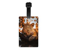 The deep-Eyed Leopard Print Luggage Tags for Suitcases, Personalized Travel Accessories with PVC Tags for Luggage