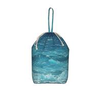 The Deep Ocean Laundry Bag 28"" x 14"", Large Hamper Bag | Heavy Duty Cloth Storage Sack With Drawstring, Washable Basket Liner, Dirty Clothes Organizer For Luggage Travel Camp Home