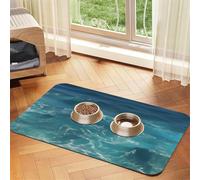 The Deep Ocean Pet Absorbent Leather Placemat 40x60cm Beautiful Design Cat and Dog Bowl Mat Portable Storage