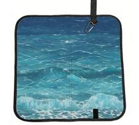 The Deep Ocean Sitting Pad Lightweight Waterproof Folding Seat Pad Compact Portable Camping Seat Mat Memory Foam Travel Seat Cushion for Hiking, Picnics, Outdoor 15.8 x 15.8 in