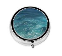 The Deep Ocean This Small, Round, Three-Compartment Travel Pill Box is Perfect for Storing Daily medications, Vitamins, and on-The-go.