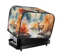 The Deer by the river toaster cover is suitable for 2 small toaster covers with wide slots and comes with a storage pocket to meet diverse baking needs.