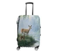 The Deers and Forest Stream Luggage Case Cover Protective Suitcase Covers Anti Scratch Baggage Washable Fits 19-32 Inch M
