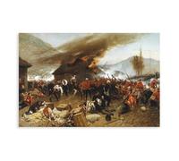 The Defence of Rorke's Drift Painting by Alphonse De Neuville Poster Bedroom Canvas Decor Print Wall Art Office Room Aesthetic Decor Gift Unframe 20x3