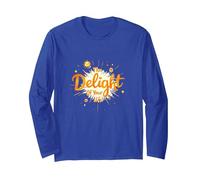 The Delight of Your Life: Sunny Positive Affirmation Long Sleeve T-Shirt, Adult Unisex, Royal Blue, L