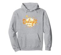 The Delight Of Your Life: Sunny Positive Affirmation Pullover Hoodie, Adult Unisex, Heather Grey, XL