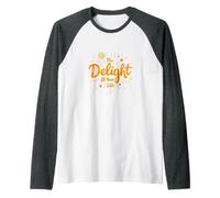 The Delight of Your Life: Sunny Positive Affirmation Raglan Baseball Tee, Men, Dark Heather/White, XXL