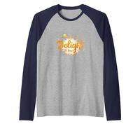 The Delight of Your Life: Sunny Positive Affirmation Raglan Baseball Tee, Men, Navy/Athletic Heather, XL