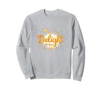 The Delight Of Your Life: Sunny Positive Affirmation Sweatshirt, Adult Unisex, Heather Grey, XL
