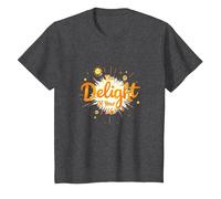 The Delight of Your Life: Sunny Positive Affirmation T-Shirt, Kids, Dark Heather Grey, 6 Years