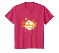 The Delight of Your Life: Sunny Positive Affirmation T-Shirt, Kids, Red Heather, 2 Years
