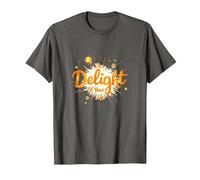 The Delight of Your Life: Sunny Positive Affirmation T-Shirt, Men, Asphalt, 3XL
